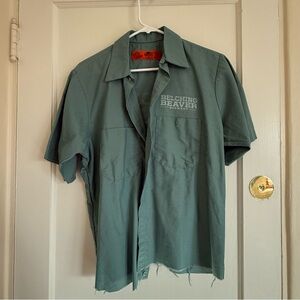 Belching Beaver Casual Green Button Down Shirt